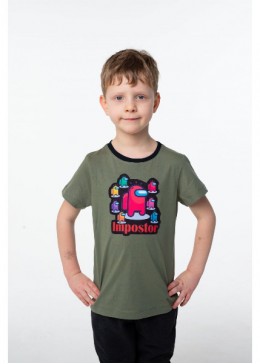 Vidoli оливкова футболка для хлопчика Among us B-21379S